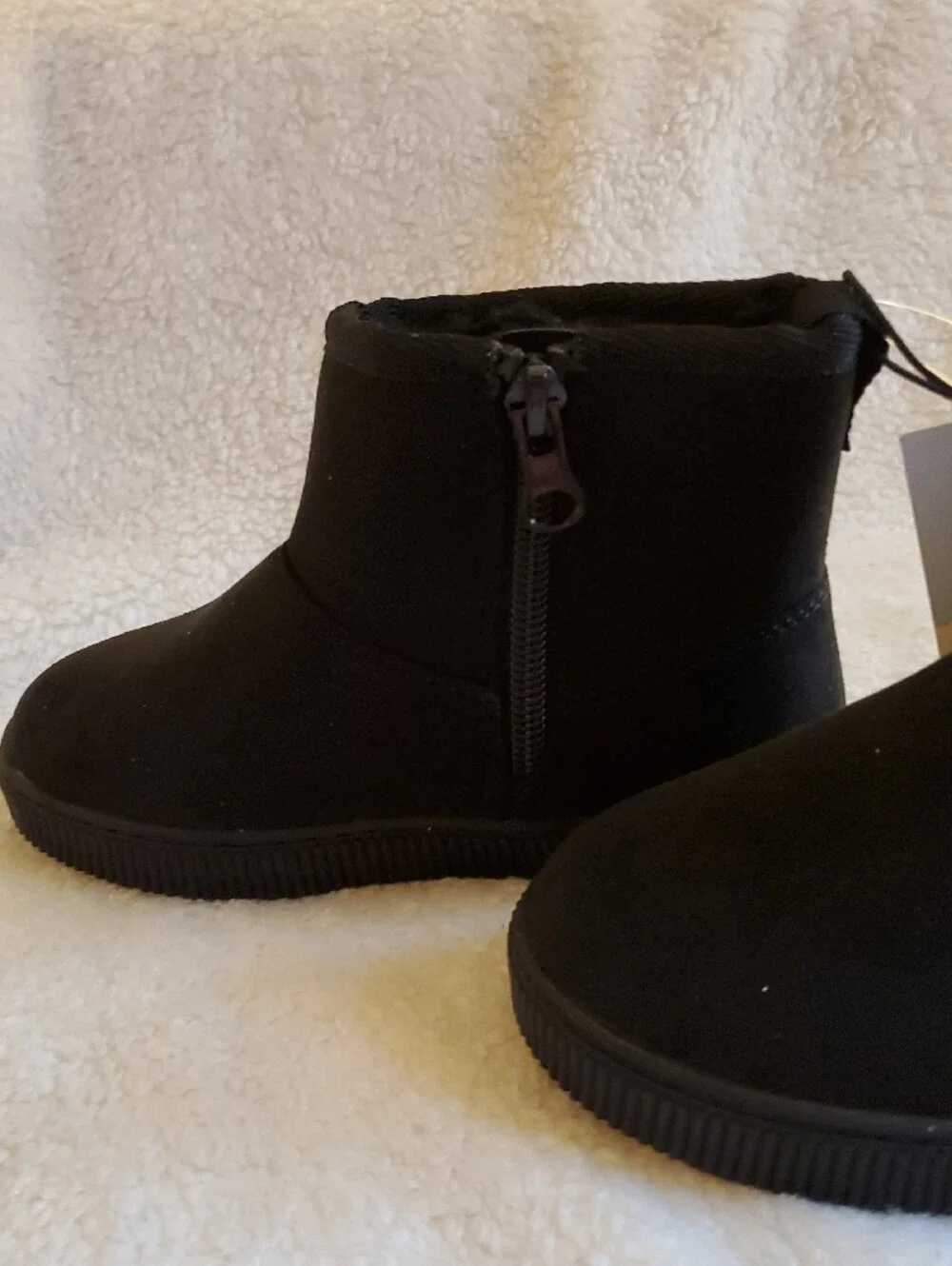 Cat & Jack Arlo Black Toddler Ankle Boots Size 9 NWT Side Zip